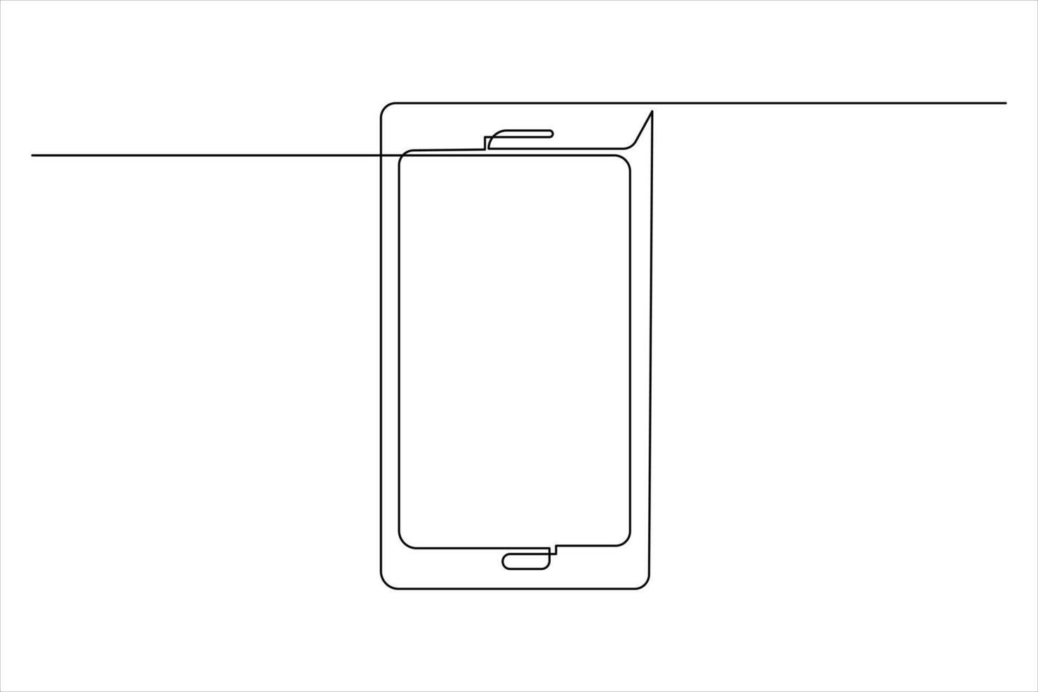 Simple one line drawing smartphone icon vector