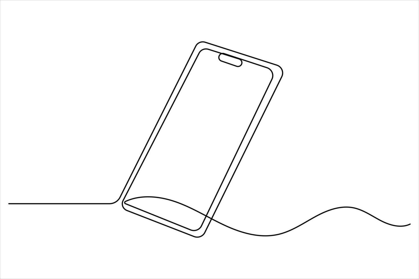 Smartphone icon minimalist one line style vector