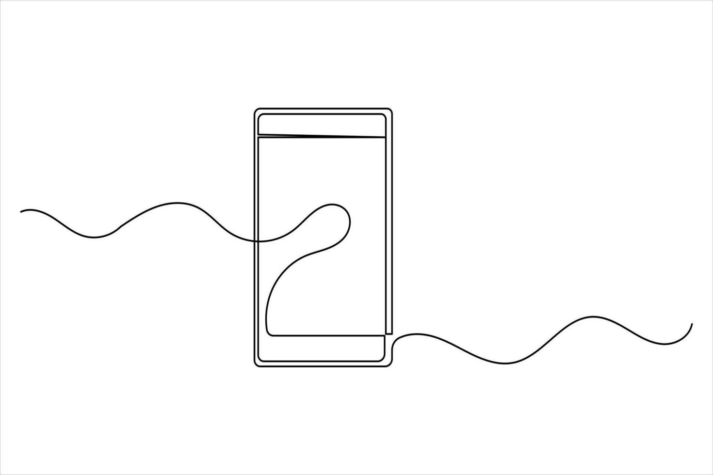 Smart phone outline in minimalist design vector