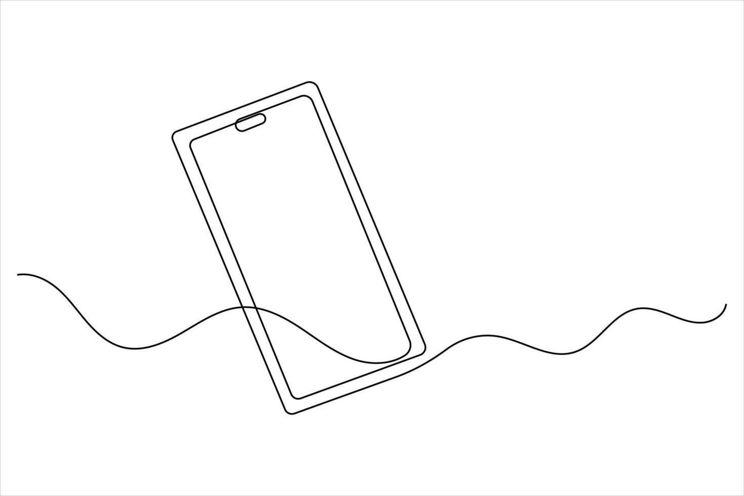 One line icon smartphone outline vector