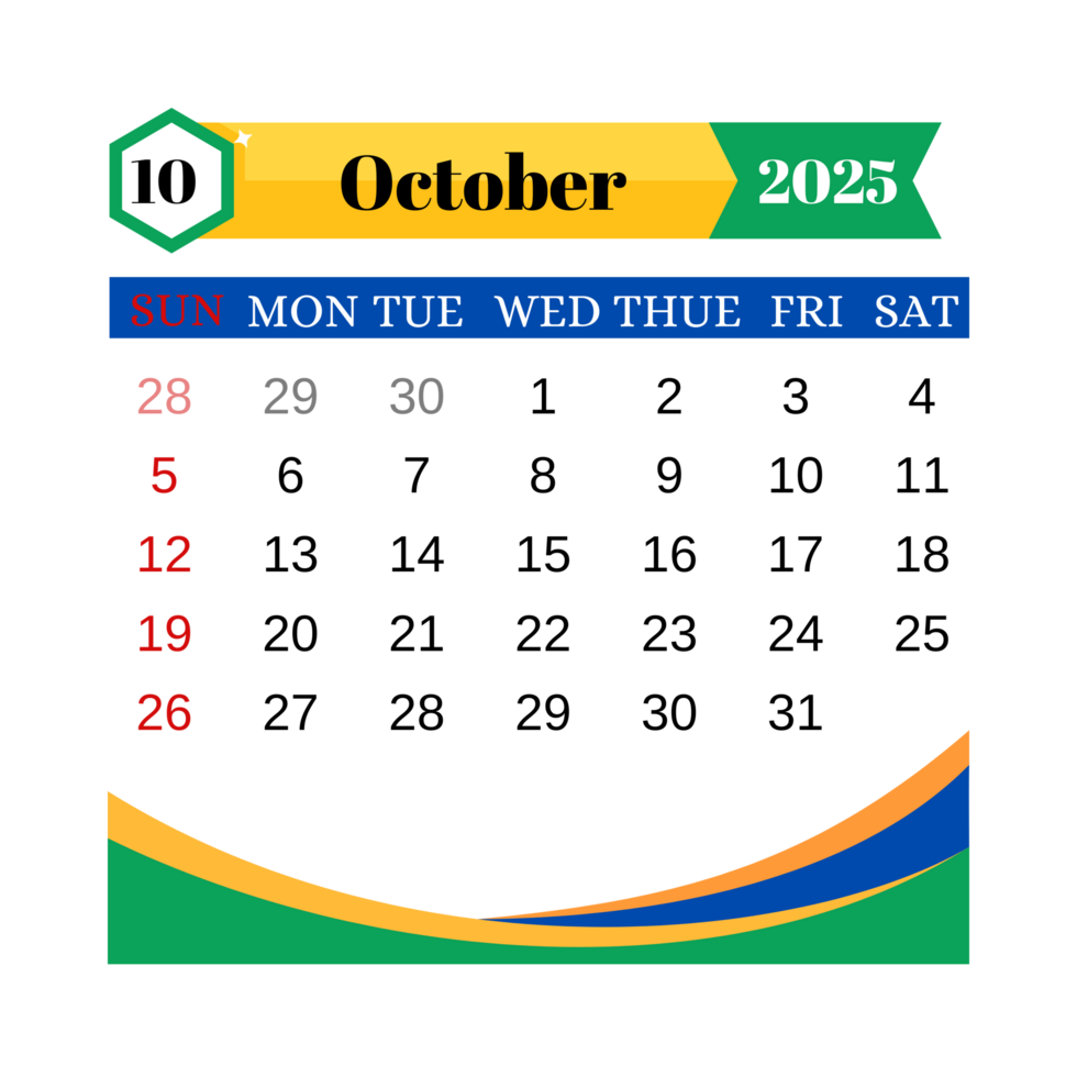october 2025 calendar png
