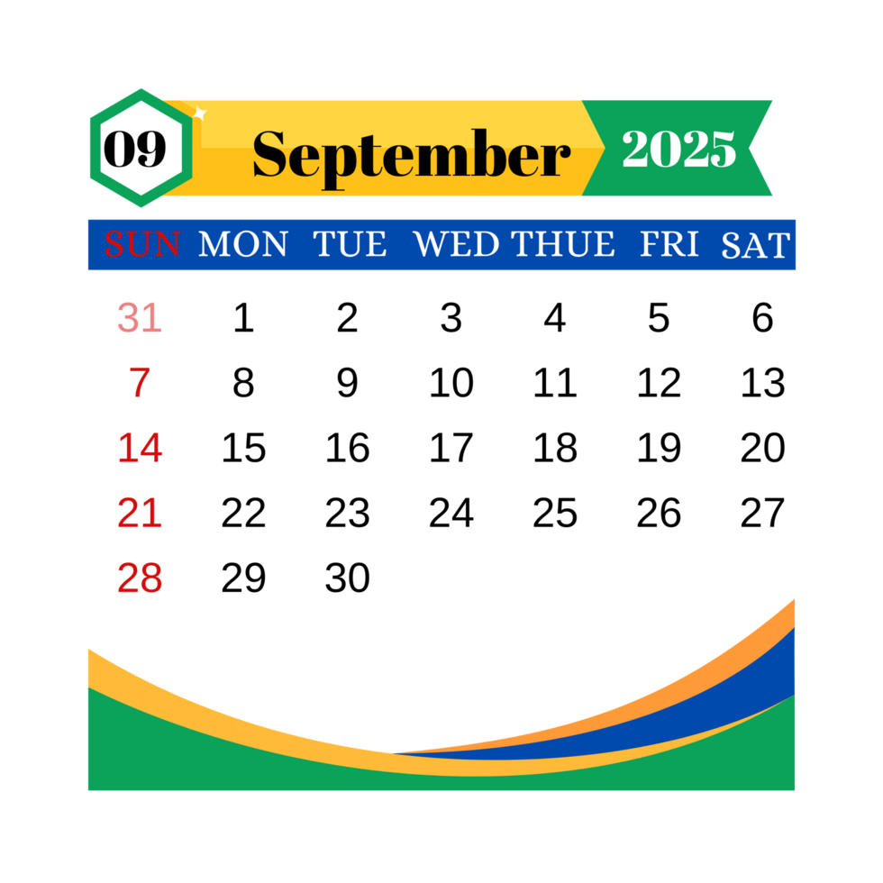 september calendar 2025 png