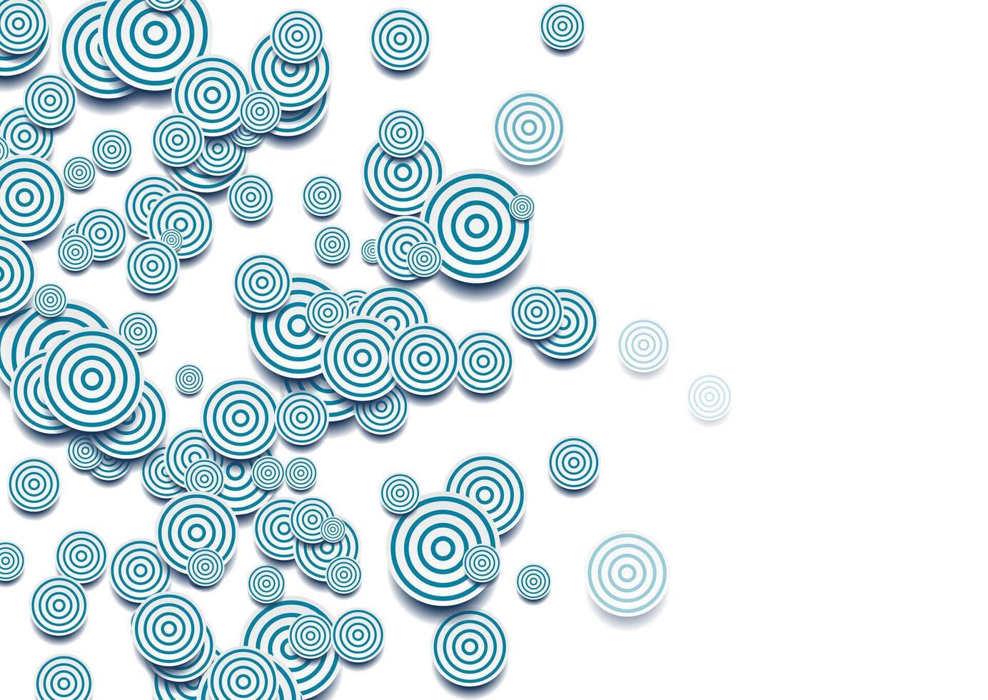 Blue white circles abstract tech geometric background vector
