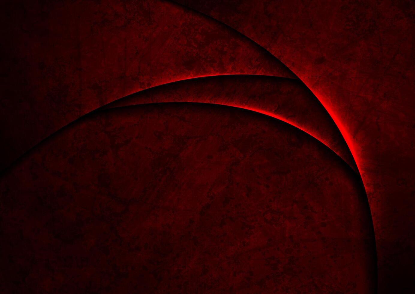 Dark red neon glowing grunge waves abstract background vector