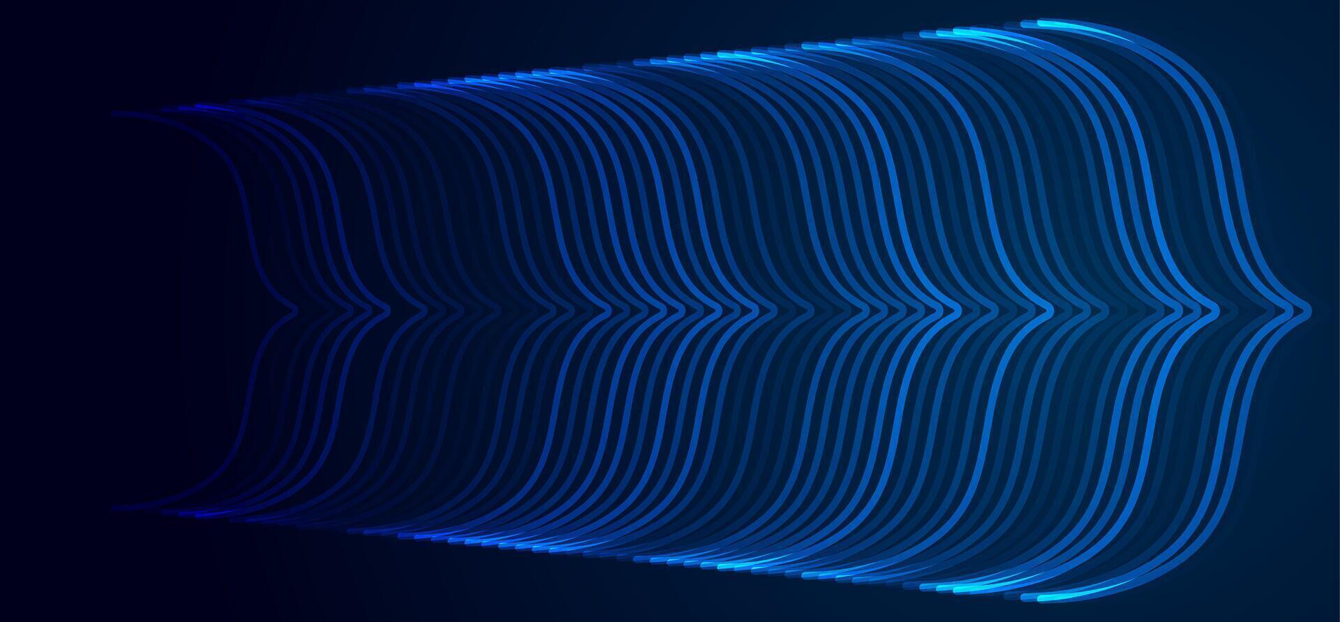 Blue glowing linear arrows abstract futuristic tech background vector