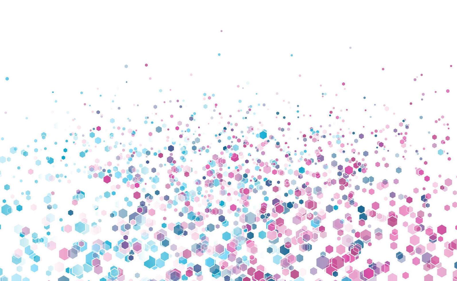 Blue and pink tech geometric hexagons abstract background vector