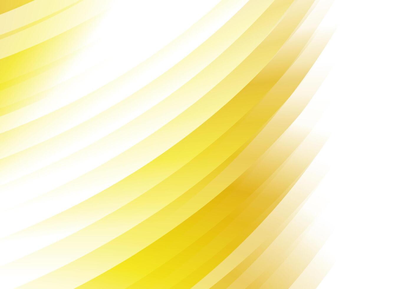 Yellow white glossy curved stripes abstract concept background vector