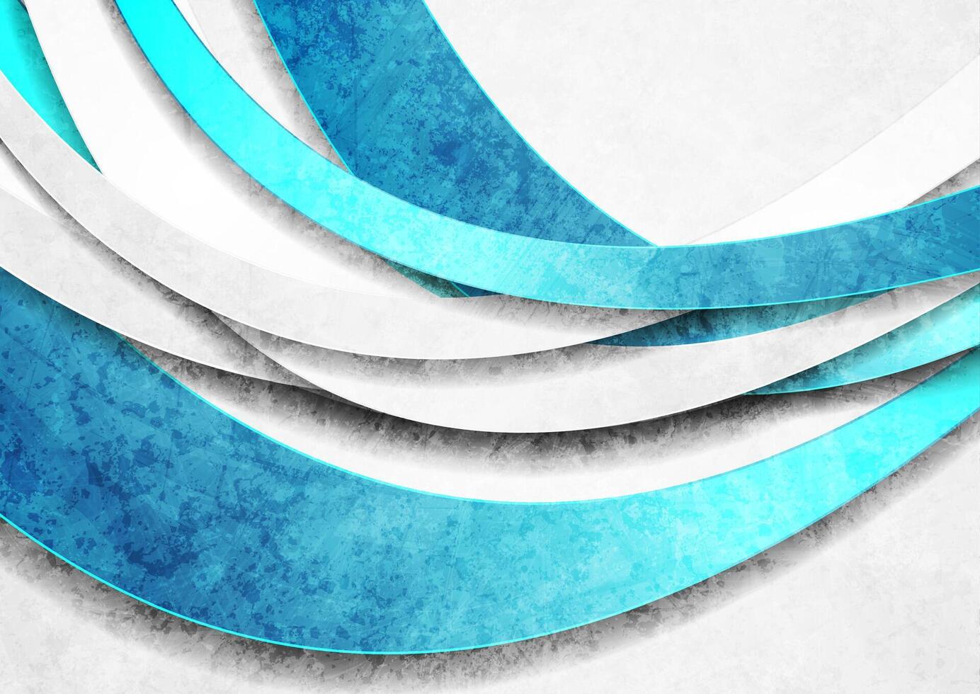 Blue and grey waves abstract grunge background vector