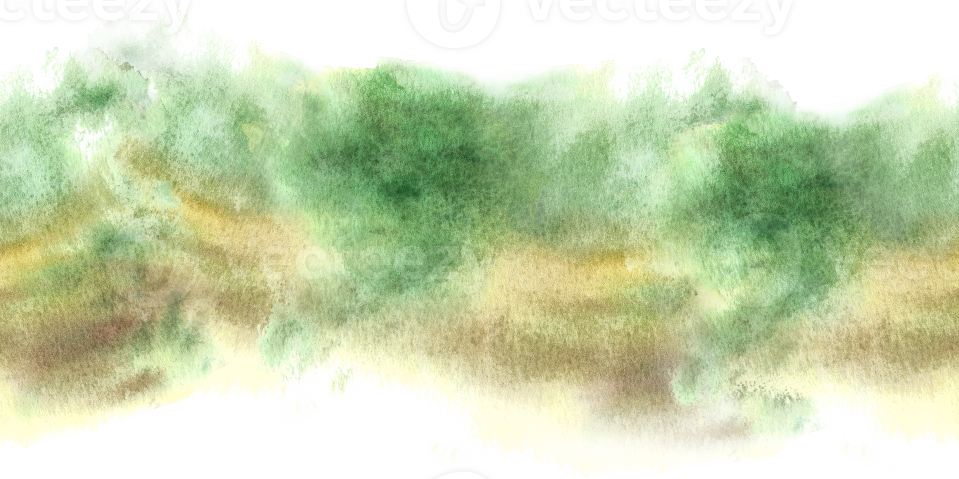 Watercolor abstract spotted green, brown, yellow ochre seamless border. Abstract striped spots and splashes background. Hand drawn illustration. Isolated pattern for wrapping paper, scrapbooking print png