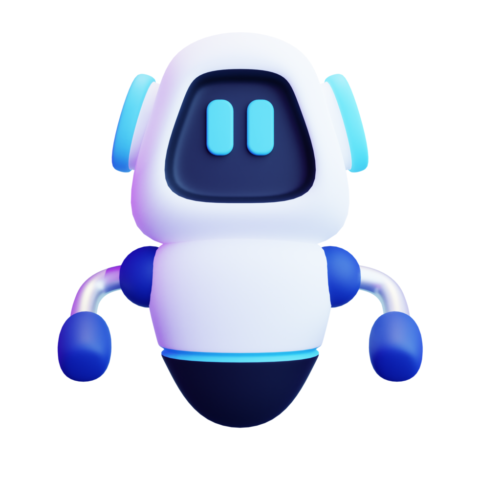 3D Illustration of White Robot png