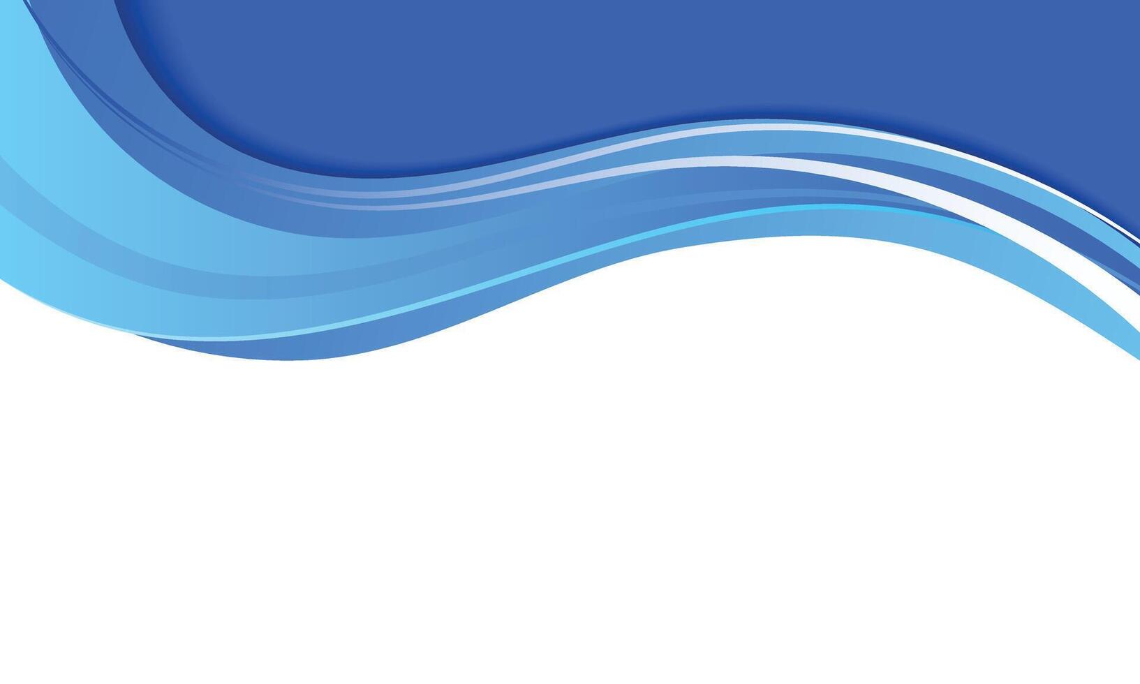 Abstract curved blue wave modern background vector