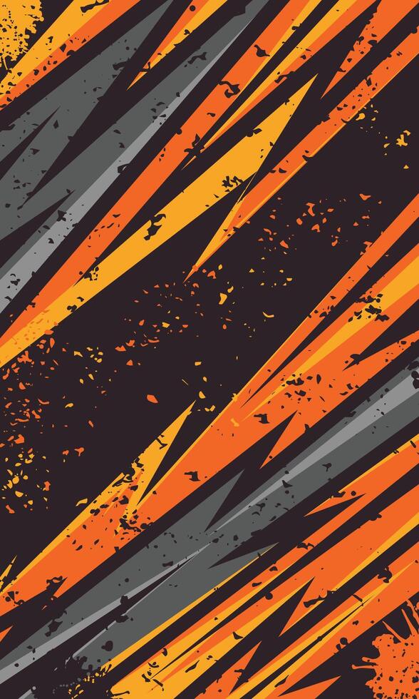 Orange dynamic stripes racing background with abstract grunge brush strokes vector