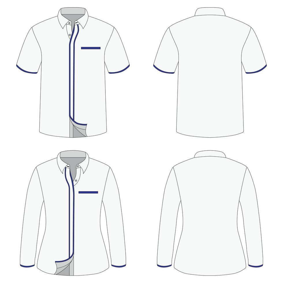 Corporate uniform templates for men and women vector