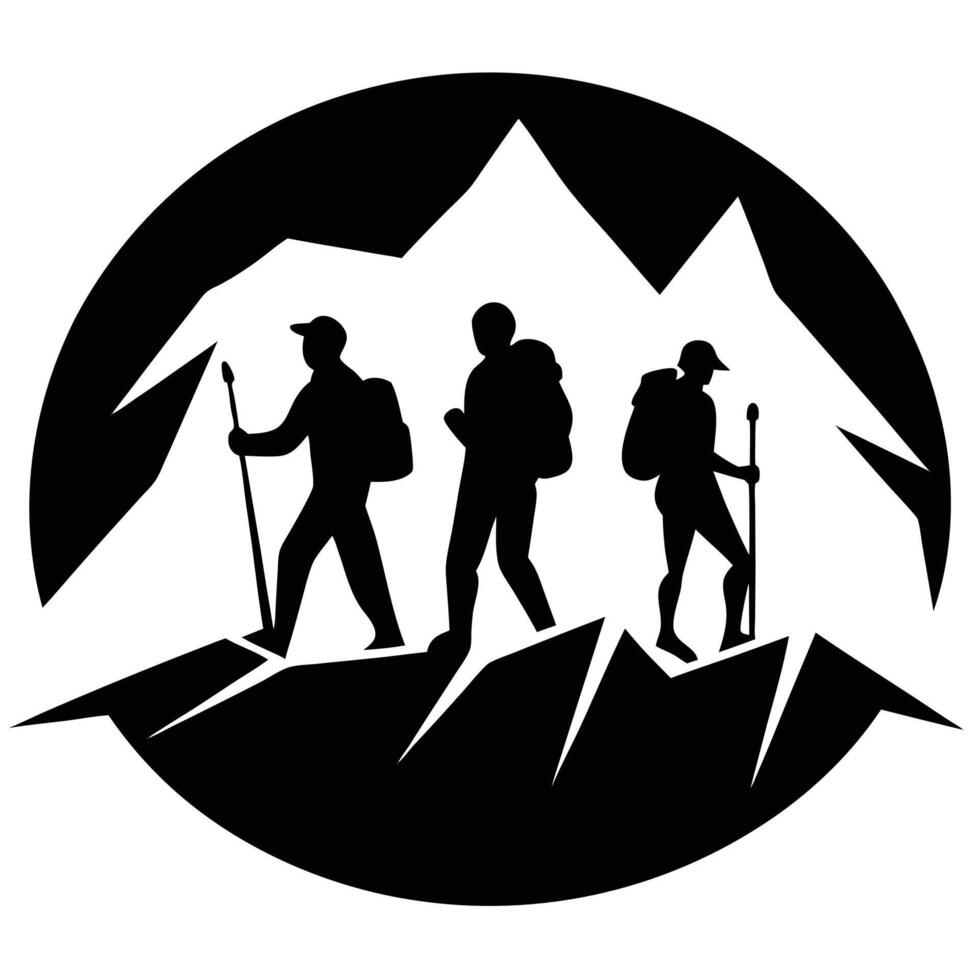 Hiking group illustration vector