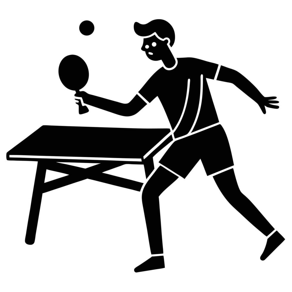 Table tennis player illustration vector