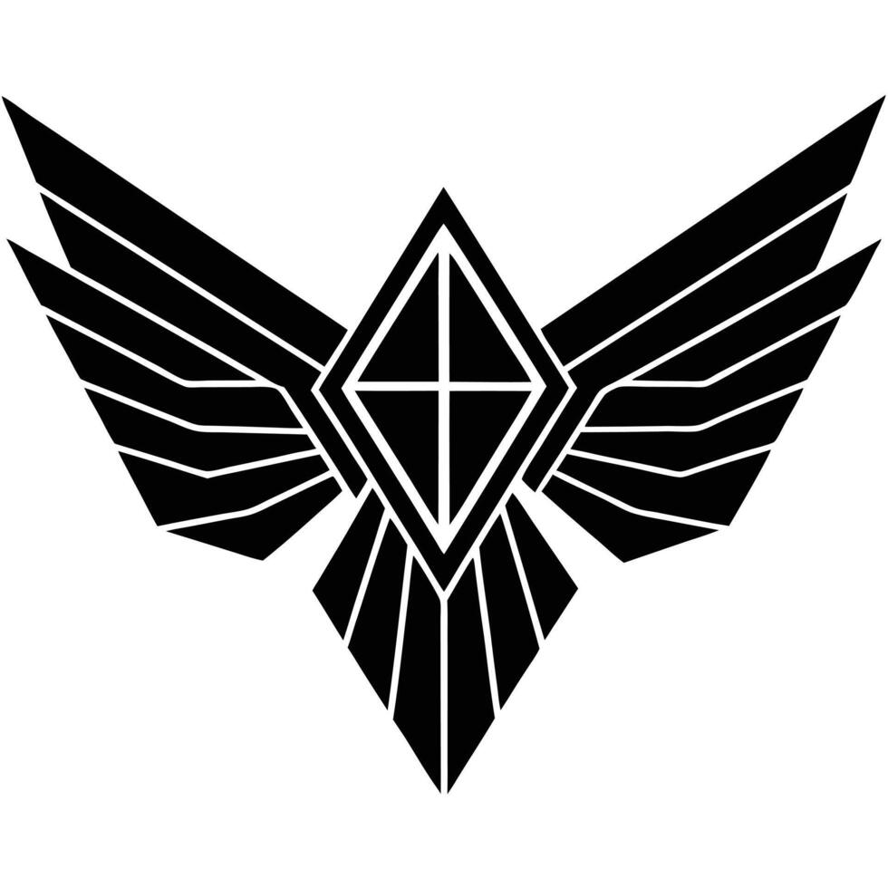The logo for the black wings of the angel of death vector