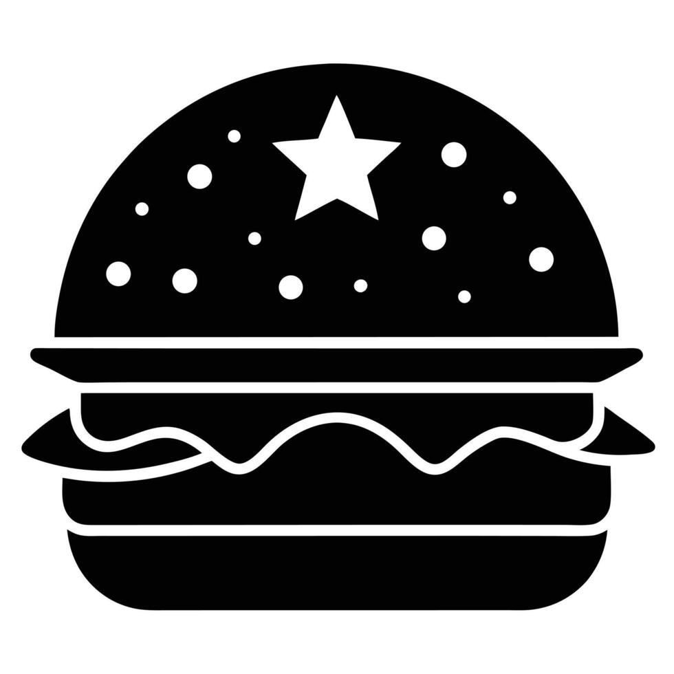 Double Cheeseburger Silhouette with Artistic Form vector