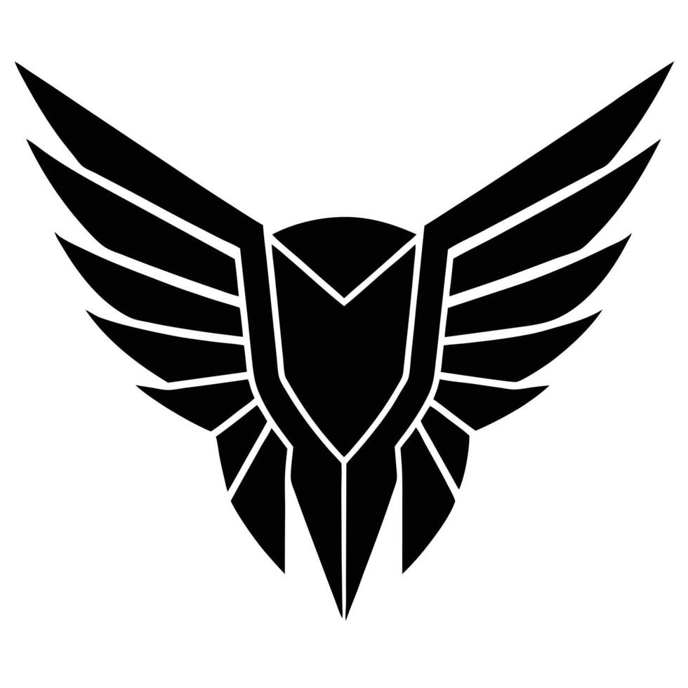 The black and white logo of a winged eagle vector