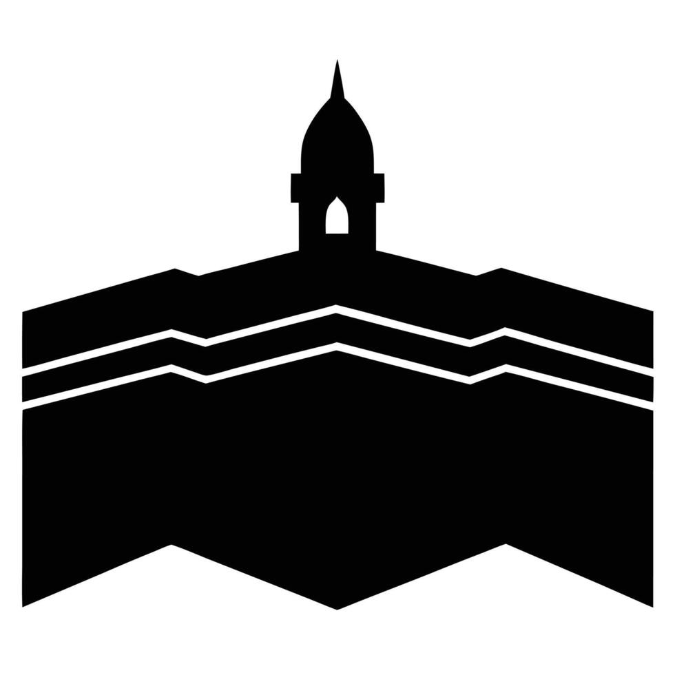 A black and white silhouette of a building with a clock tower vector