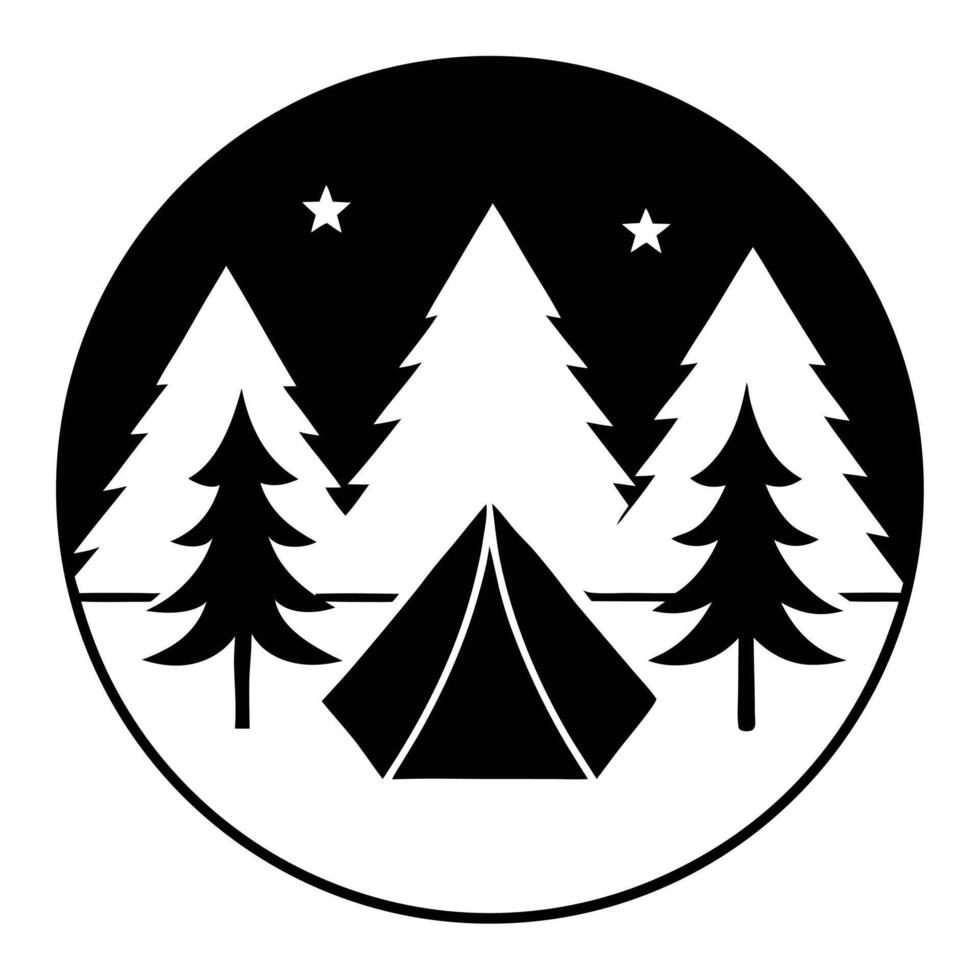 Camping in the forest vector
