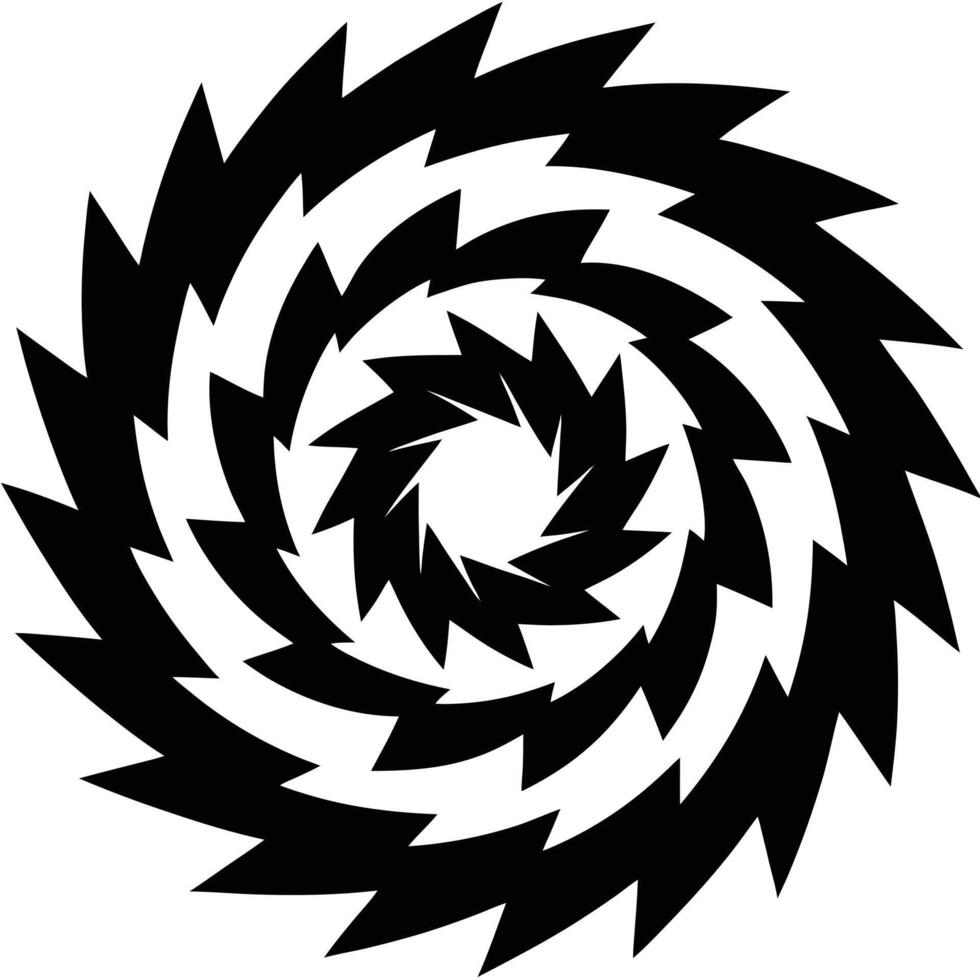 A black and white spiral design with a white background vector