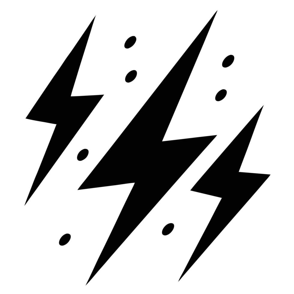 A black and white lightning bolt icon vector