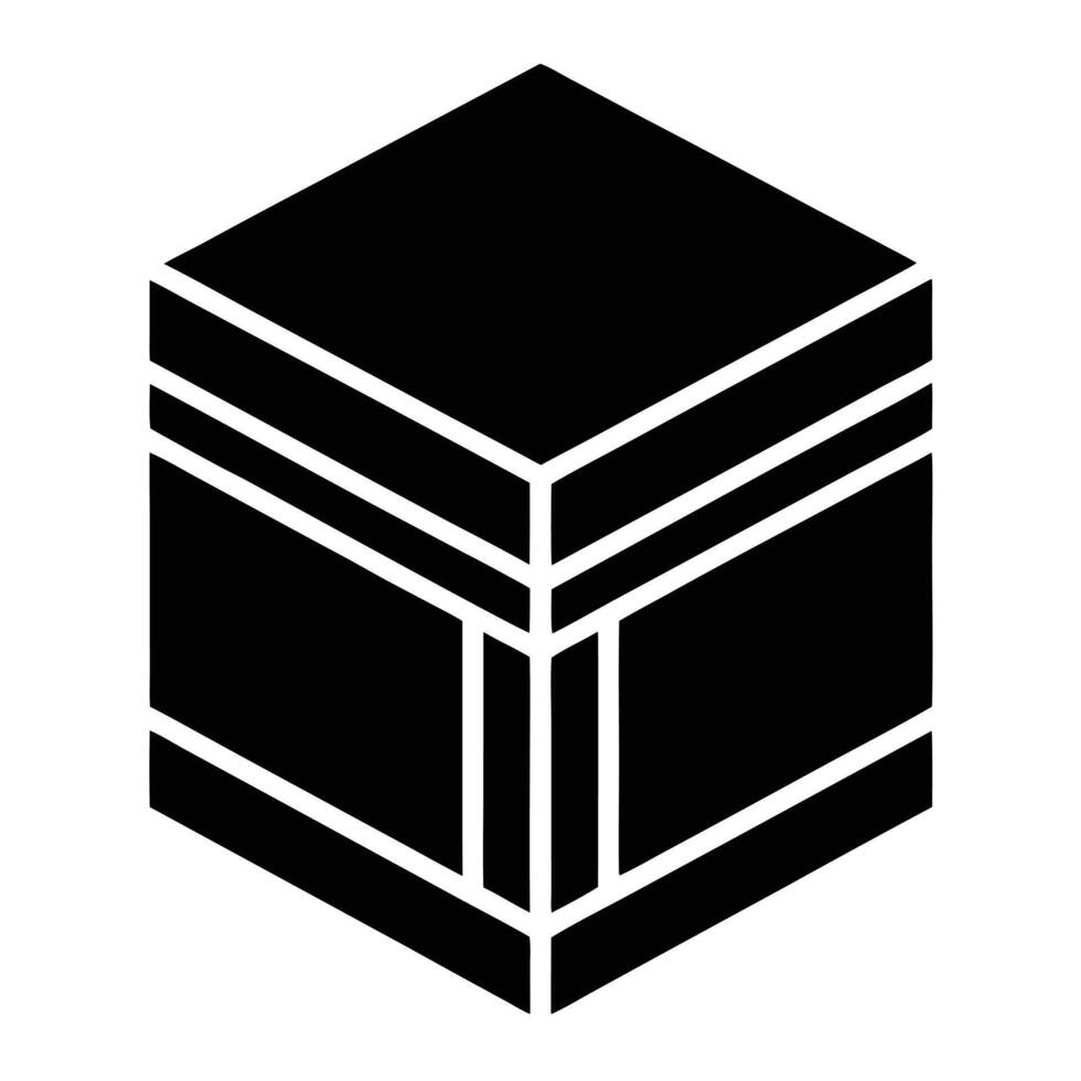 A black and white cube with a square opening vector