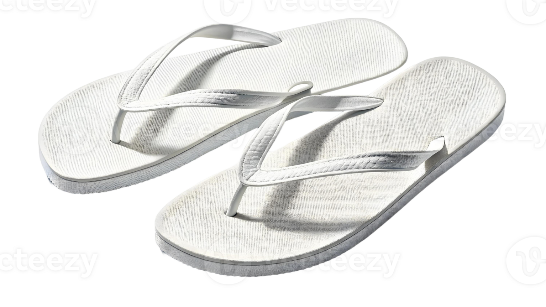A pair of white flip flops on a solid background perfect for summer vacations and beach getaways png