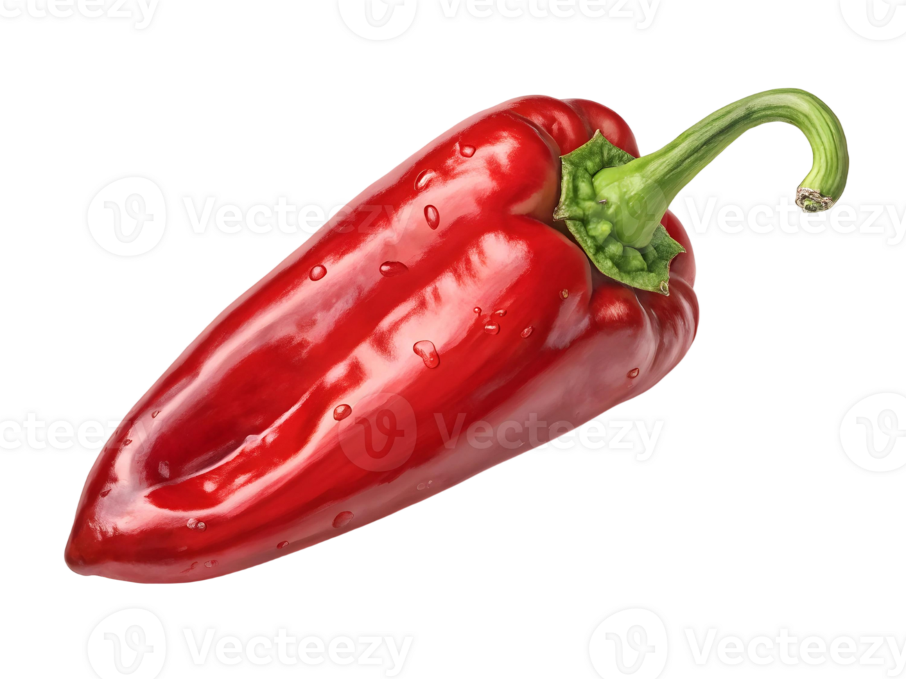 fresco vermelho Pimenta com água gotas em uma transparente fundo estúdio tiro para Comida e cozinhando conceitos png