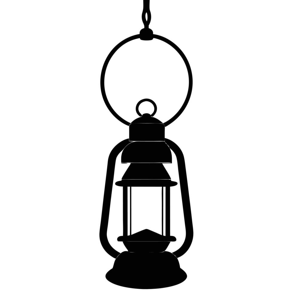 A black and white silhouette of a lantern vector