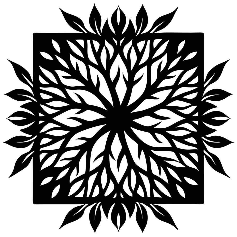 A black and white design with a square pattern vector