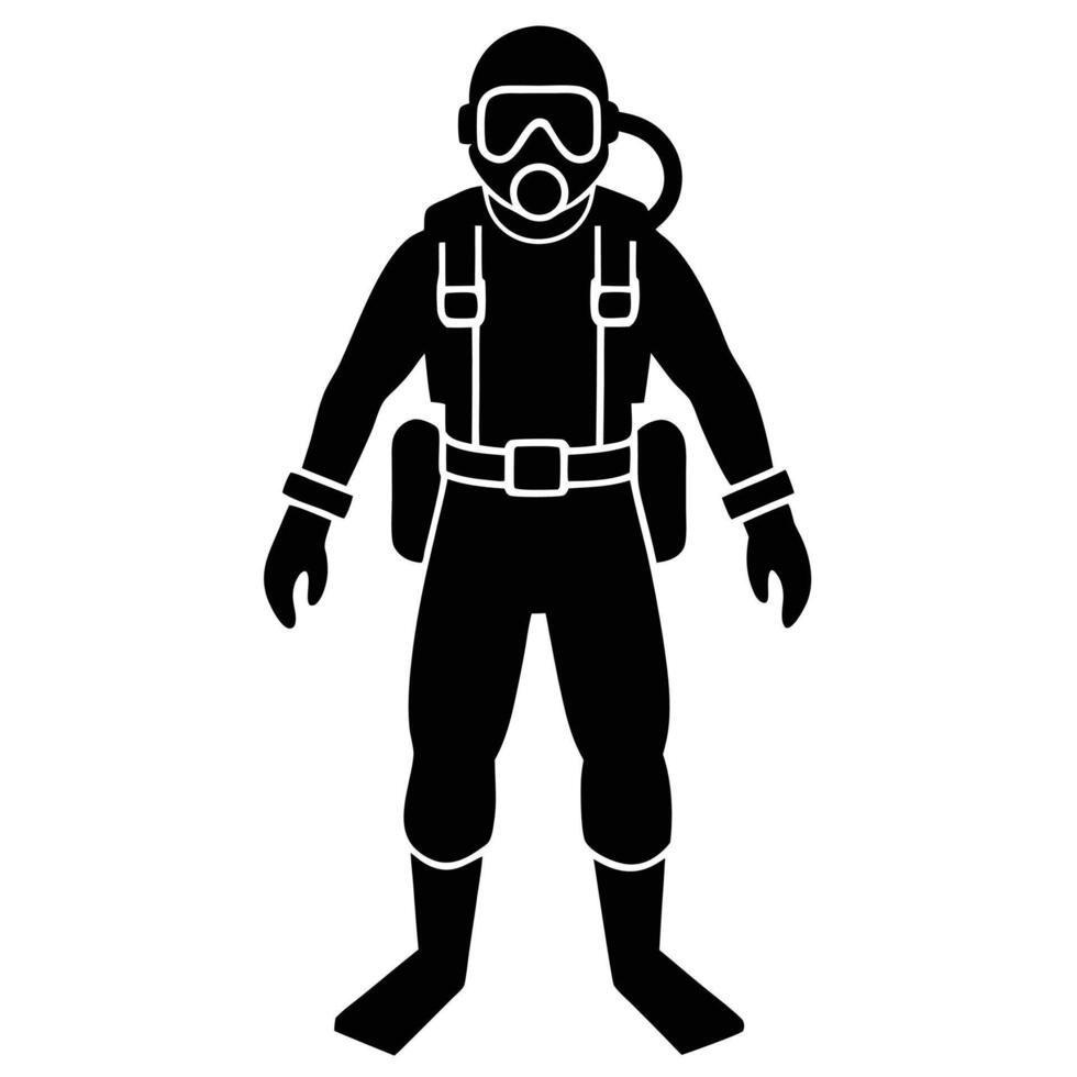 Scuba diver icon illustration vector