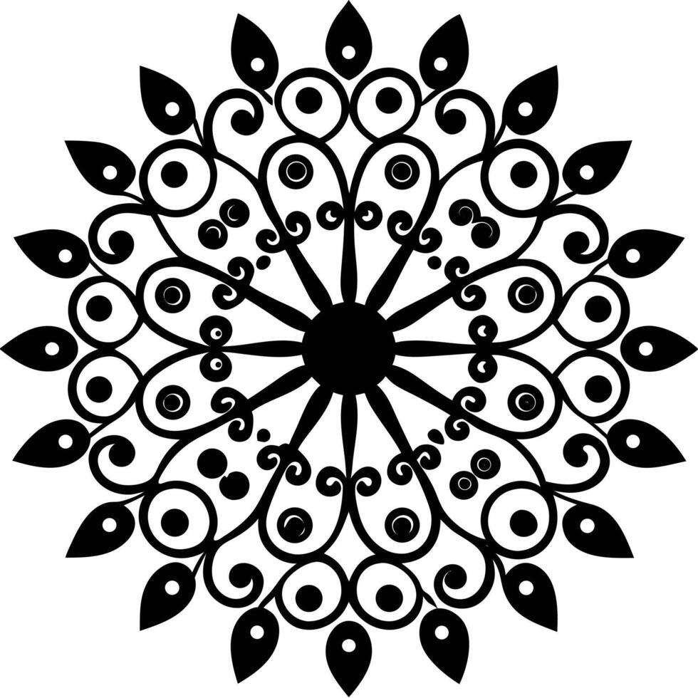 A black and white design with a circular pattern vector