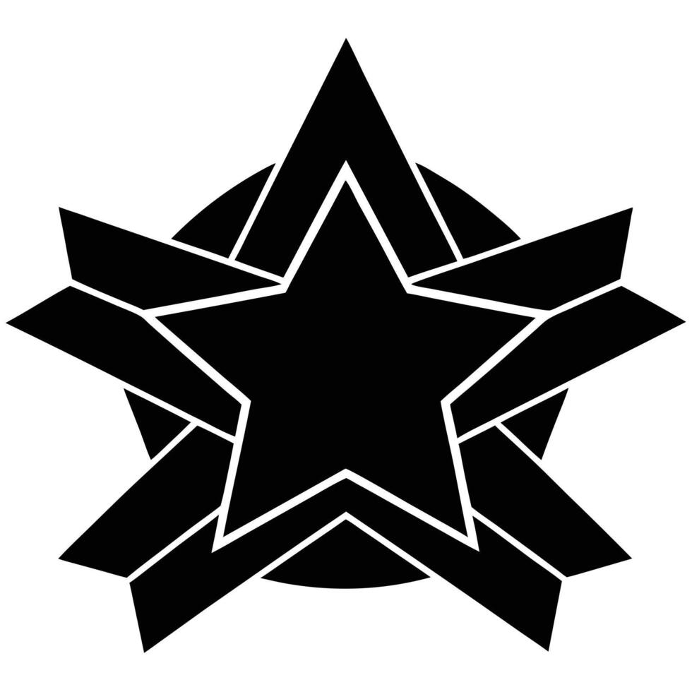 A black and white star with a black outline vector