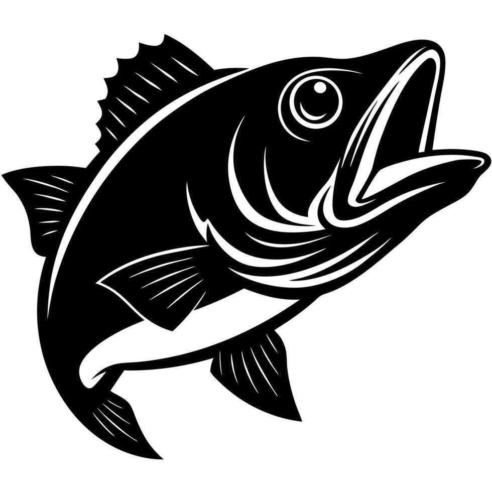 A fish with a black and white design vector