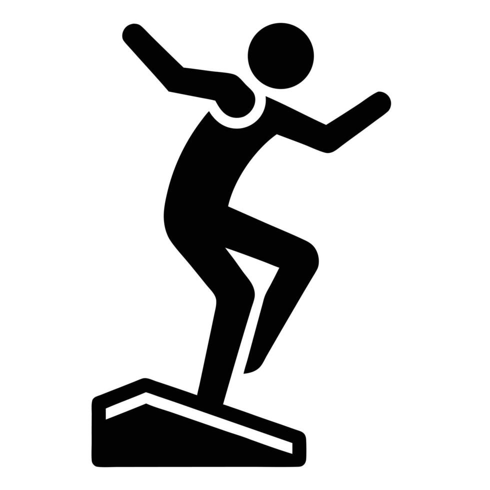 A black and white silhouette of a man jumping vector