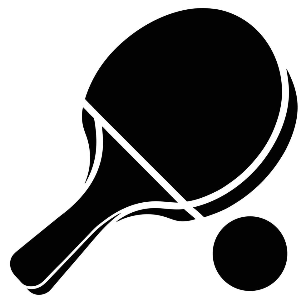 Table tennis racket and ball icon vector