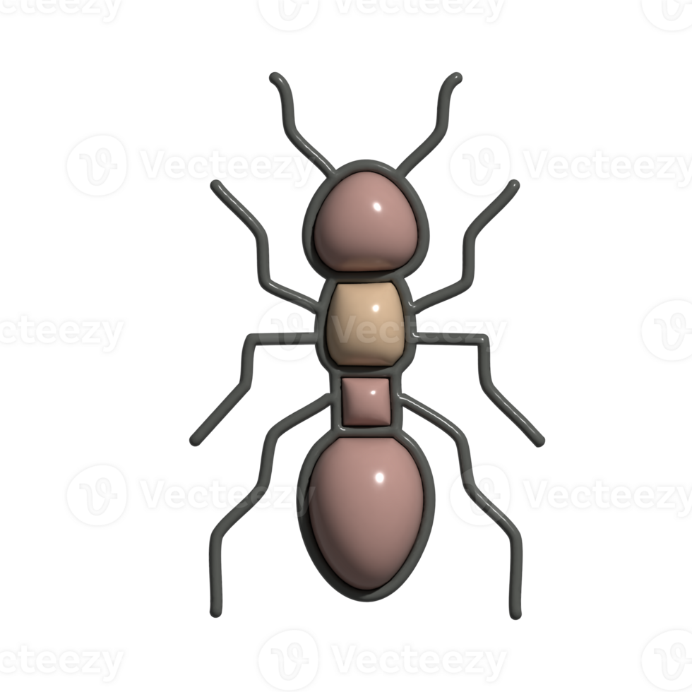 3D Ant Animated Tiny Crawler, Smiling Insect, and Garden Worker Icon png