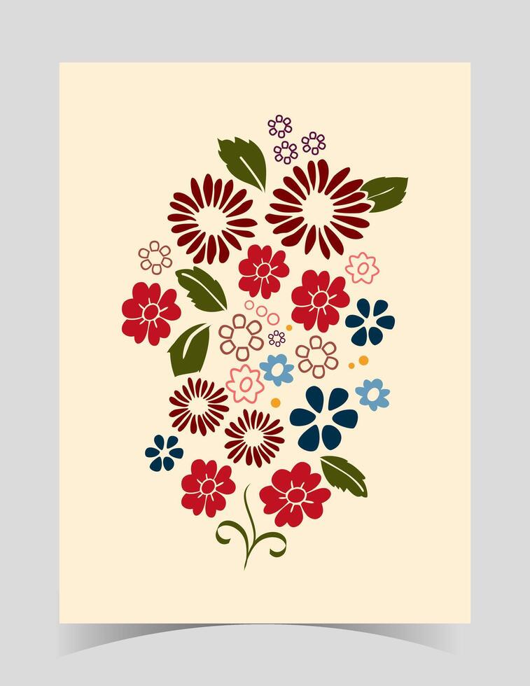 Flowers and leafs pattern. vector