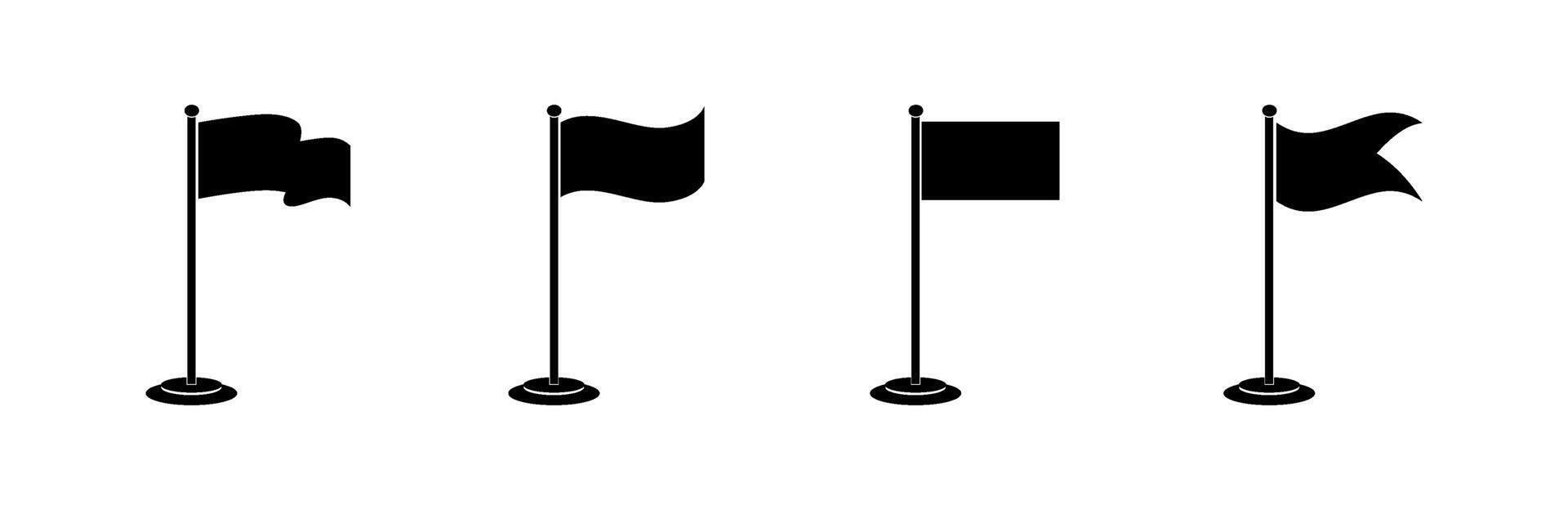 Flag silhouette clip art set. vector