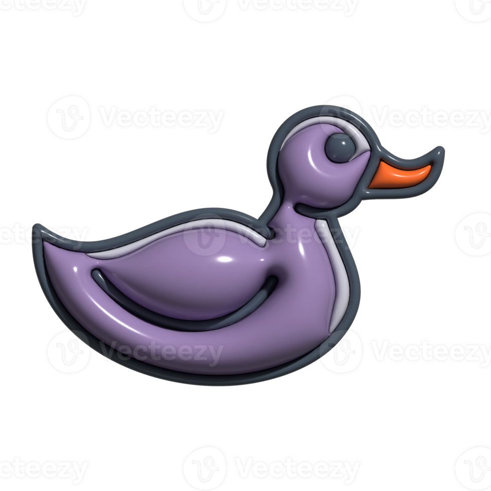 3D Duck Smiling Waterfowl, Animated Lake Bird, and Friendly Wildlife Icon png