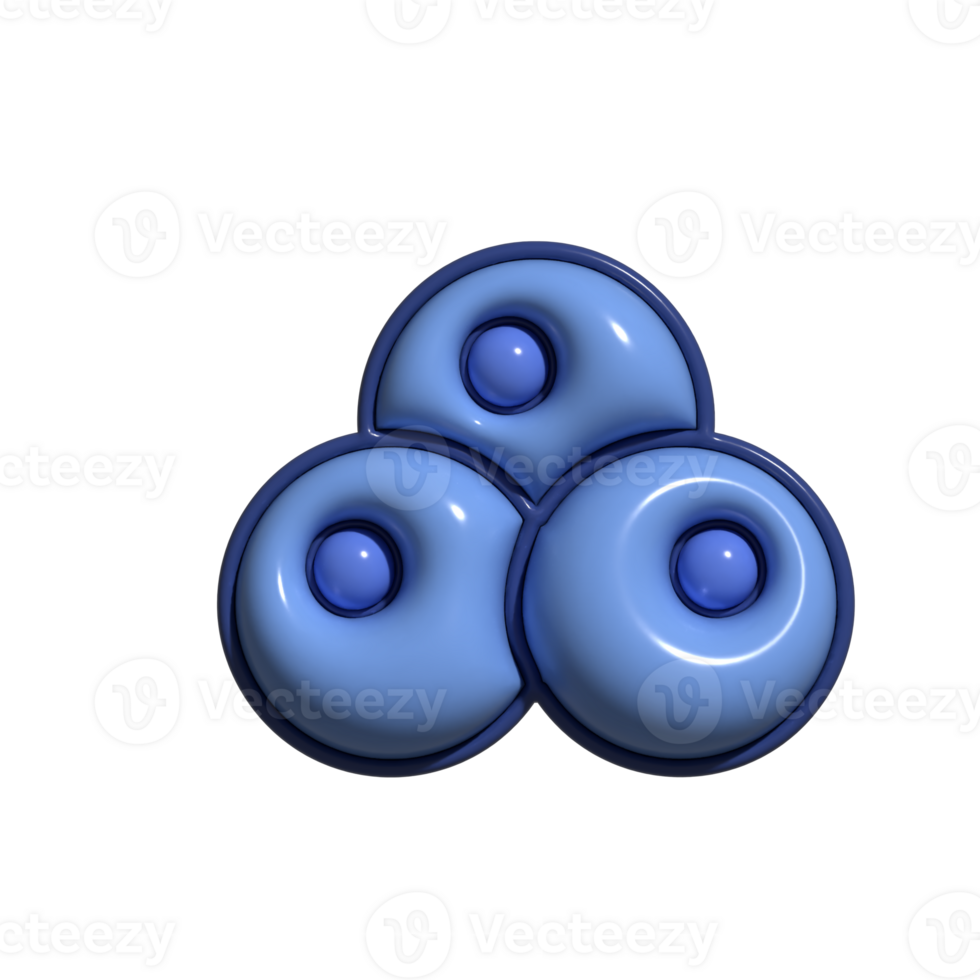 3D Huckleberry Glossy Berry Cluster with Cute Cartoon Look png