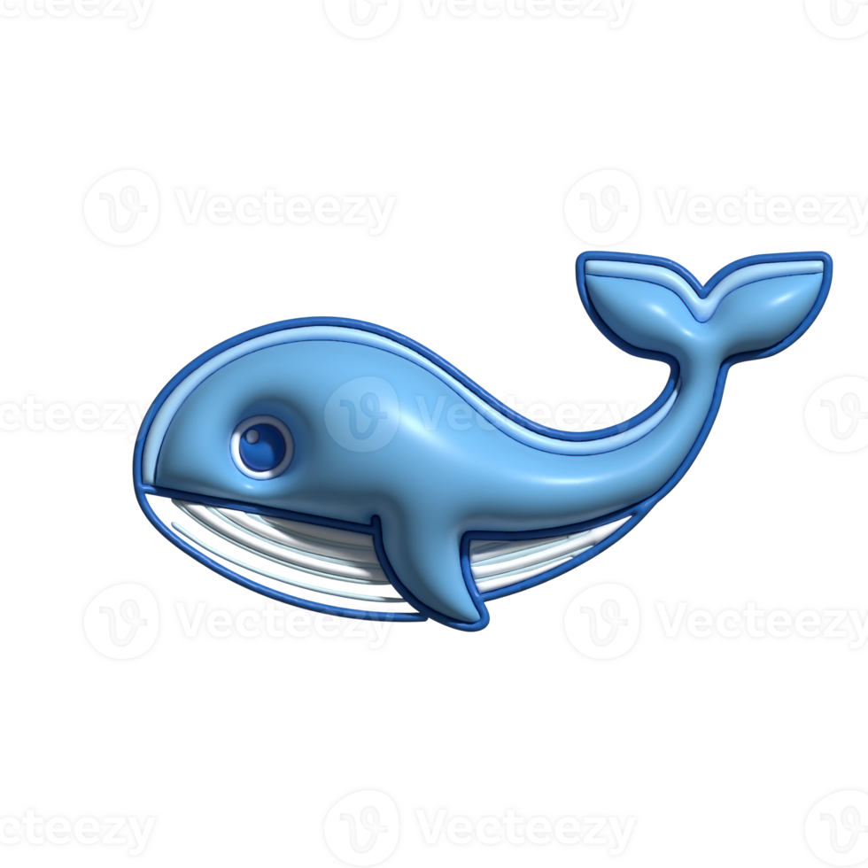 3D Render of Whale Icon Ocean Giant, Marine Mammal, and Sea Wildlife Symbol png