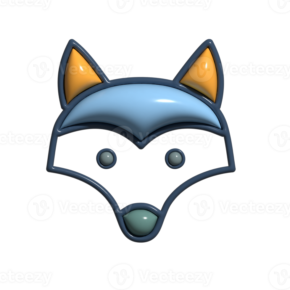 3D Render of Arctic Fox Icon Snowy Terrain Hunter, Winter Mammal, and Cold Climate Animal Symbol png