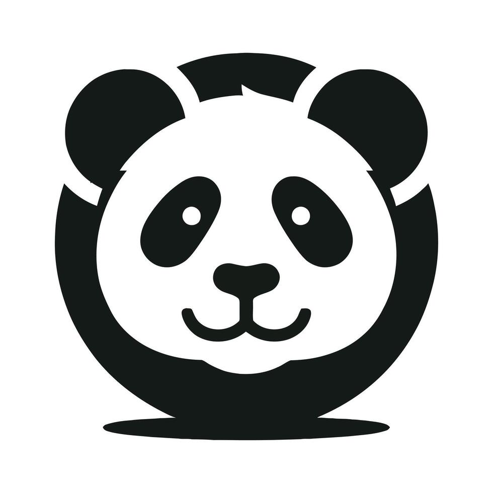 a panda bear is shown in a black and white logo vector