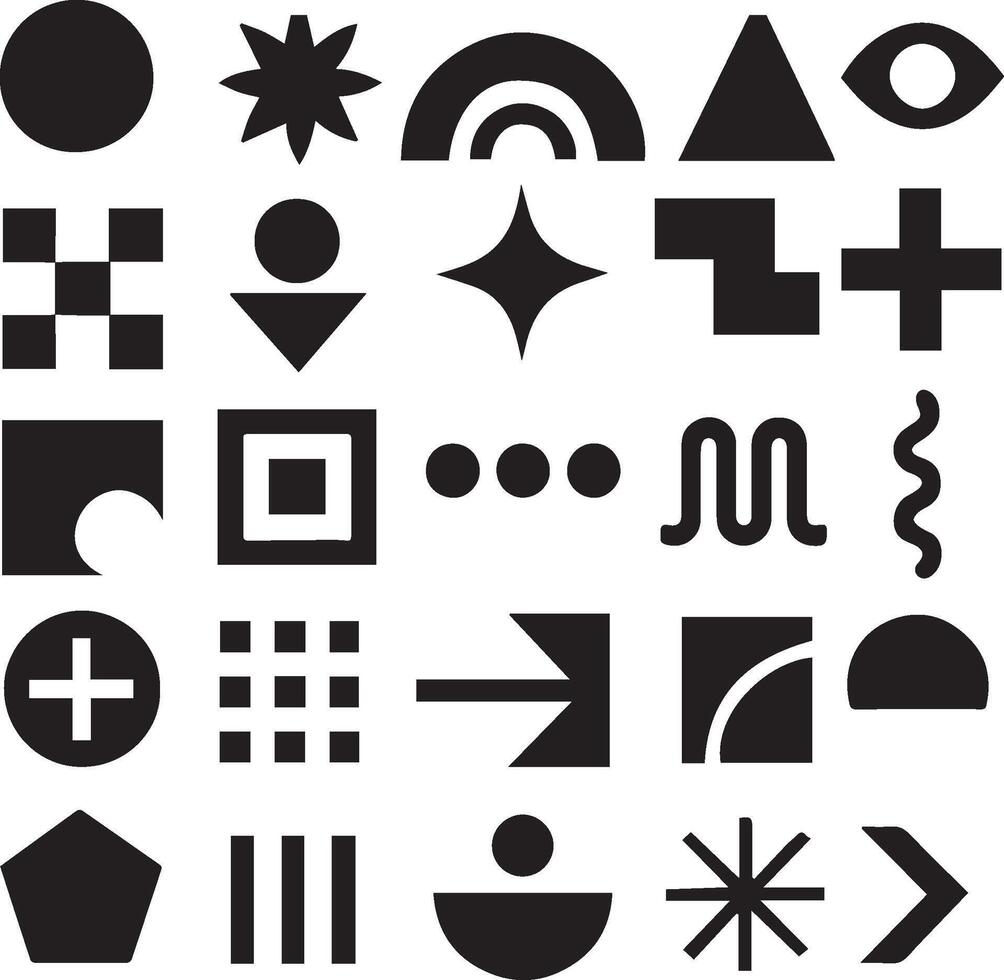 set of geometric shape vector