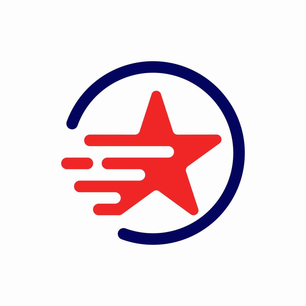 red star speed motion logo vector
