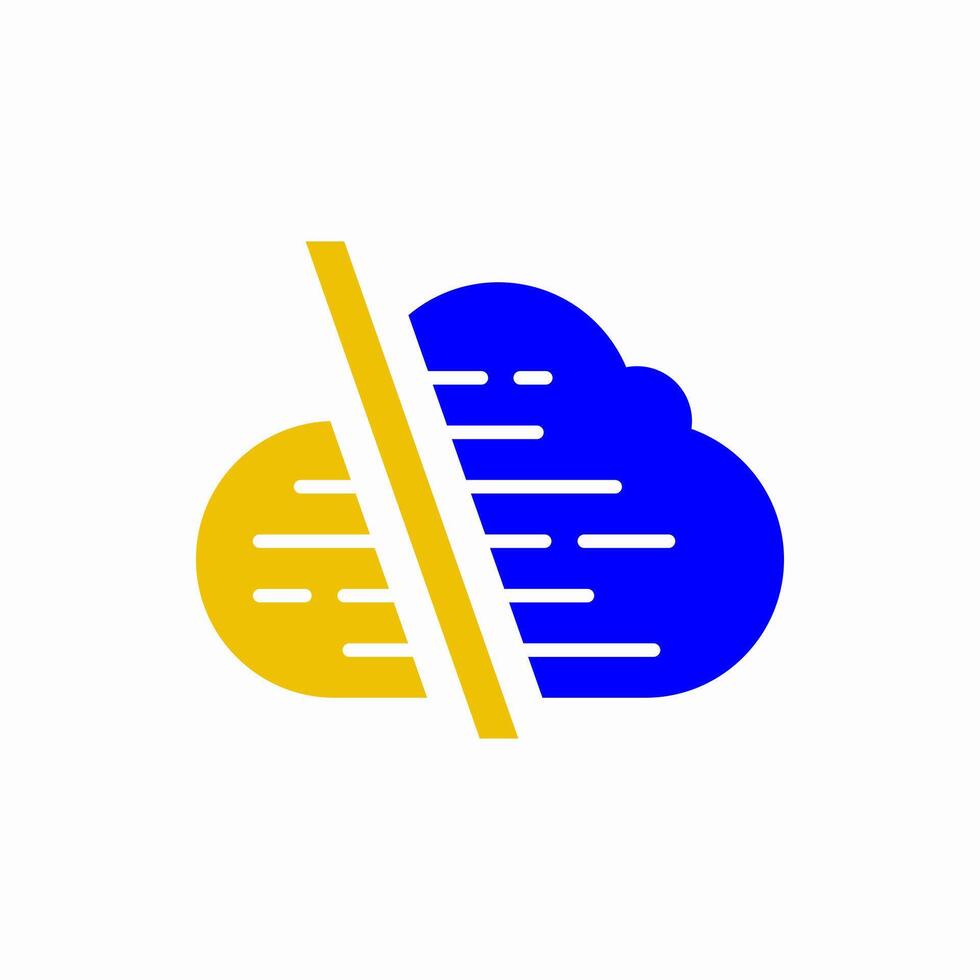 abstract cloud backslash speed logo vector