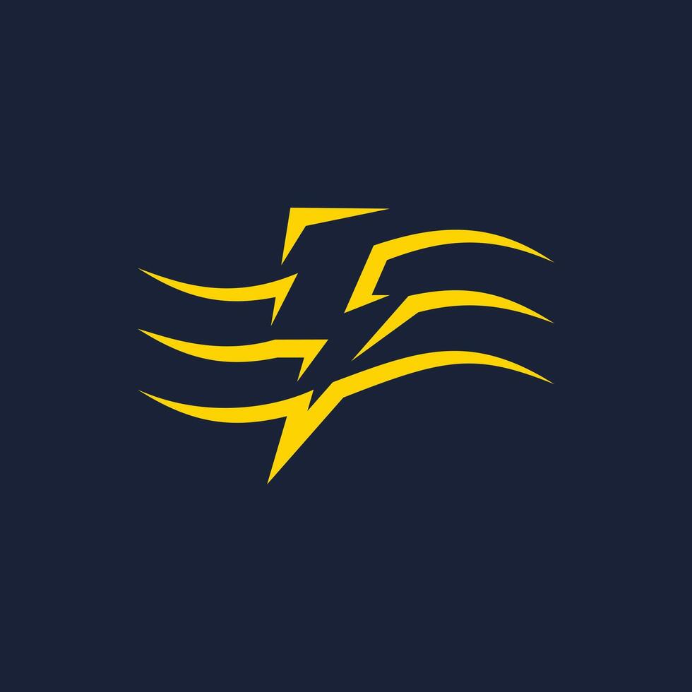 abstract logo flowing lightning lines vector