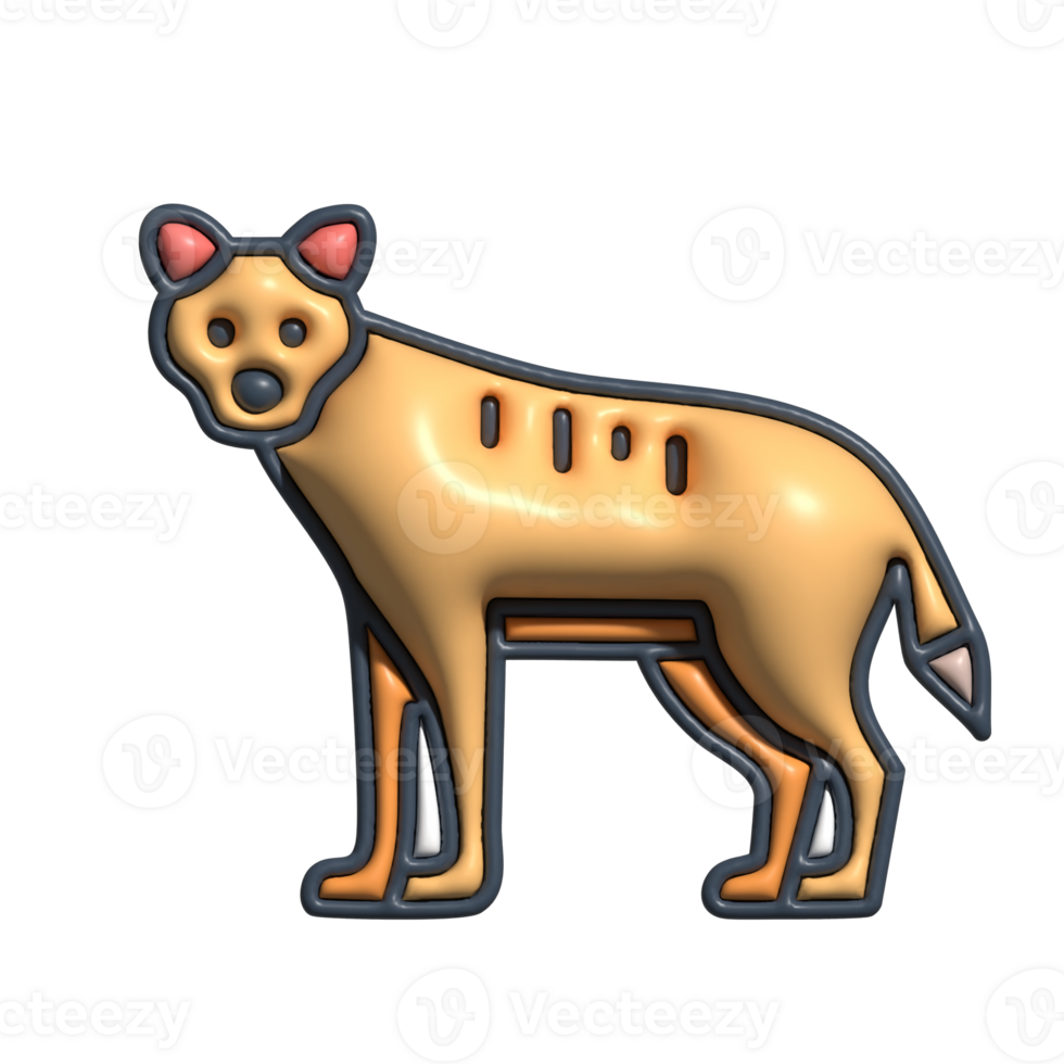 3D Cartoon Hyena Icon Laughing Wild Animal, Spotted Scavenger, and Funny Safari Character png
